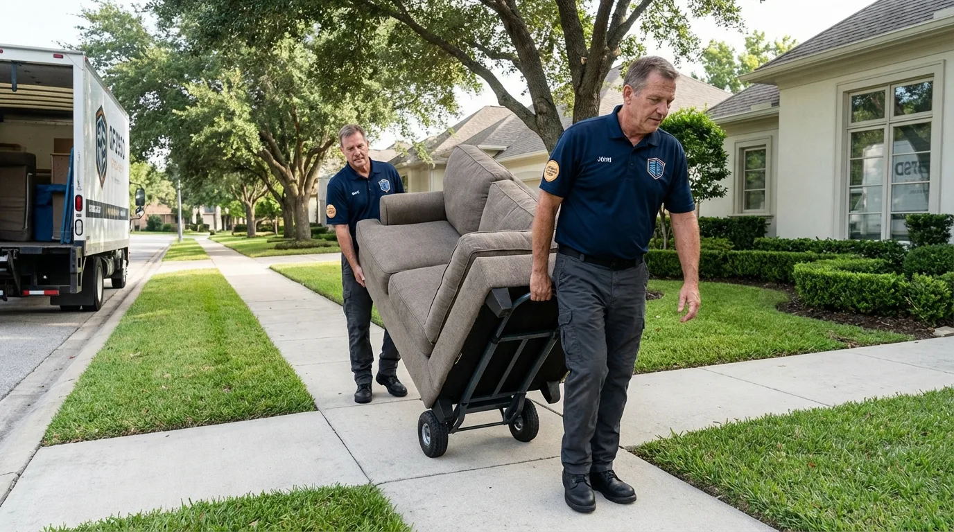 Local residential moving crew loading furniture in Bonney Lake, WA